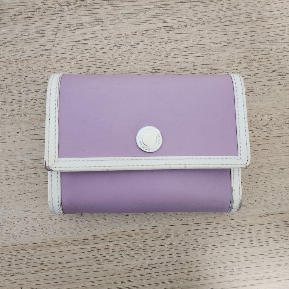 Vintage Y2K Coach Wallet Lavender Coach Leather Card Holder 90s
